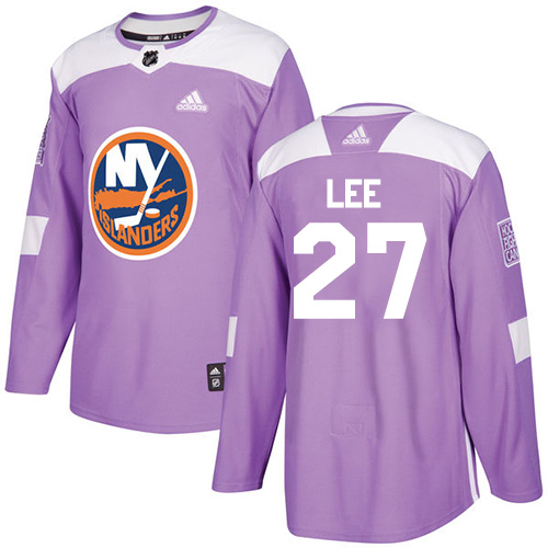 Adidas New York Islanders #27 Anders Lee Purple Authentic Fights Cancer Stitched Jersey Men's