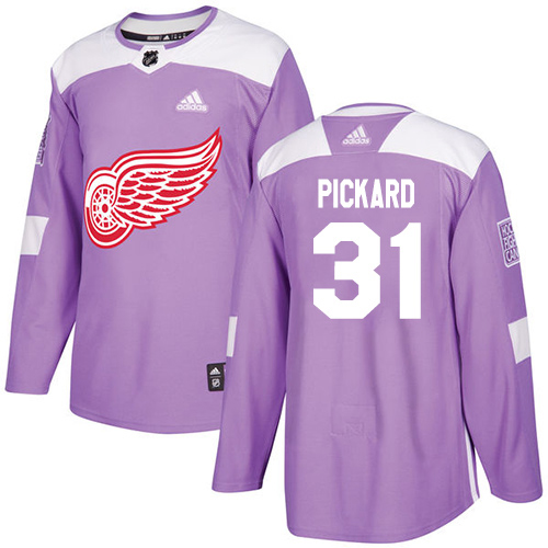 Adidas Detroit Red Wings #31 Calvin Pickard Purple Authentic Fights Cancer Stitched Jersey Men's