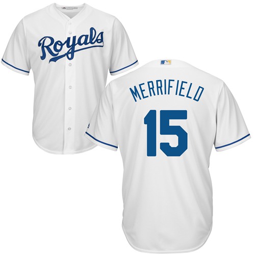 Kansas City Royals #15 Whit Merrifield White Cool Base Stitched Youth Jersey Youth