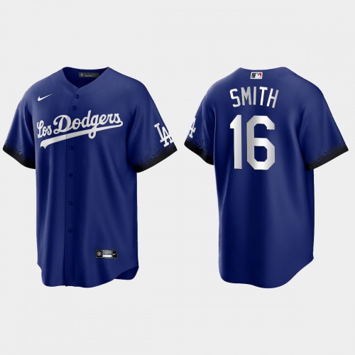 Los Angeles Los Angeles Dodgers #16 Will Smith Men's 2021 City Connect Game Jersey Royal Men's