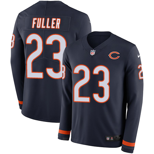 Chicago Bears #23 Kyle Fuller Navy Blue Team Color Men's Stitched Limited Therma Long Sleeve Jersey Men's