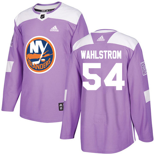 Adidas New York Islanders #54 Oliver Wahlstrom Purple Authentic Fights Cancer Stitched Youth Jersey Youth