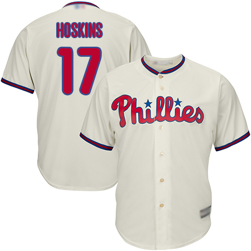 Philadelphia Phillies #17 Rhys Hoskins Cream Cool Base Stitched Youth Jersey Youth
