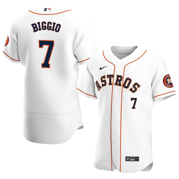 Men's Houston Astros 7 Authentic White Home 2020 Craig Biggio Jersey