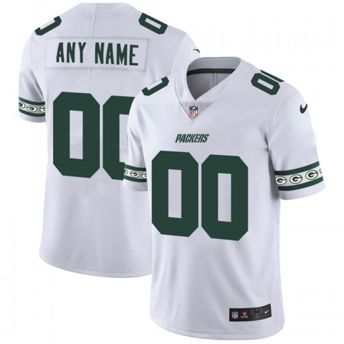 Green Bay Packers Custom White Team Logo Vapor Limited Jersey
