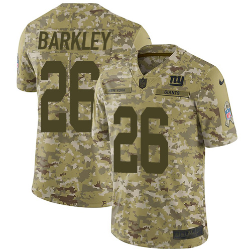 Giants #26 Saquon Barkley Camo Men's Stitched Limited 2018 Salute To Service Jersey