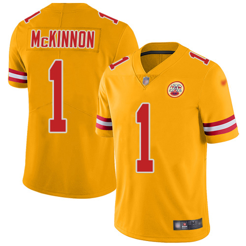 Chiefs #1 Jerick McKinnon Gold Youth Stitched Limited Inverted Legend Jersey