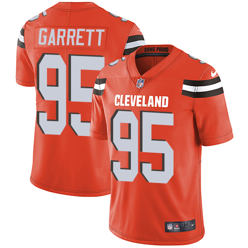 Browns #95 Myles Garrett Orange Alternate Youth Stitched Vapor Untouchable Limited Jersey