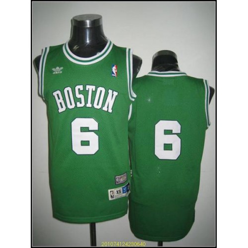 Boston Celtics #6 Bill Russell Stitched Green Adidas Throwback Jersey Mens