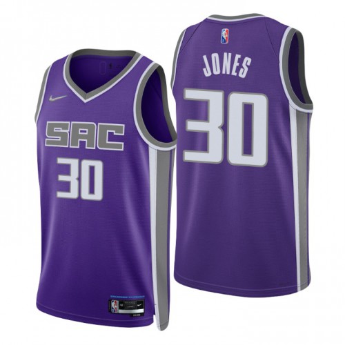 Sacramento Kings #30 Damian Jones Purple Mens 2021-22 75th Anniversary Diamond Swingman Jersey - Icon Edition Mens