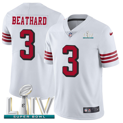 San Francisco 49ers #3 C.J. Beathard White Super Bowl LIV 2020 Rush Men's Stitched Vapor Untouchable Limited Jersey Men's