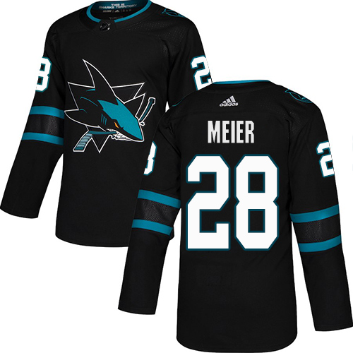 Adidas San Jose Sharks #28 Timo Meier Black Alternate Authentic Stitched Youth Jersey Youth