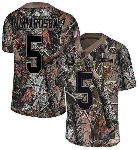 Colts #5 Anthony Richardson Camo Men's Stitched Limited Rush Realtree Jersey
