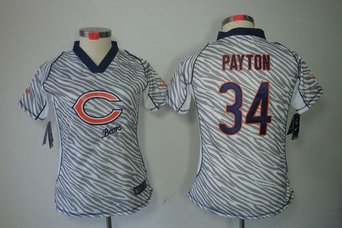 Bears #34 Walter Payton Zebra Women's Stitched Elite Jersey