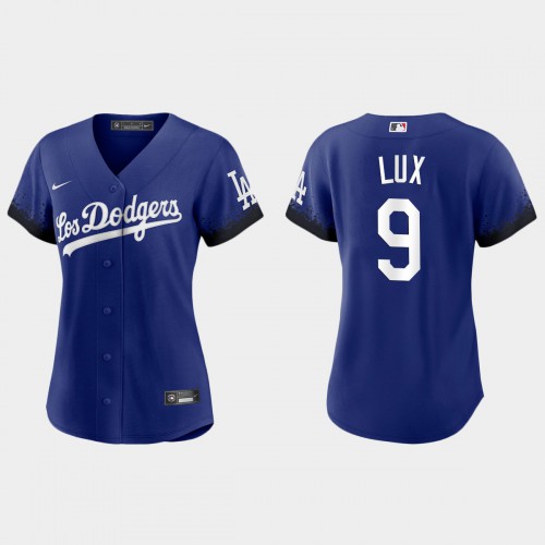 Los Angeles Los Angeles Dodgers #9 Gavin Lux Women's 2021 City Connect Jersey Royal Womens