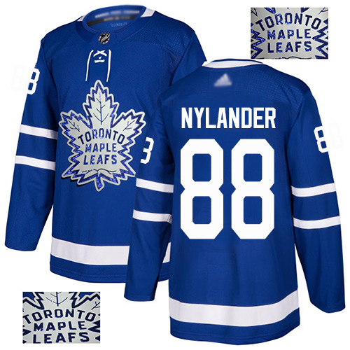 Adidas Maple Toronto Maple Leafs #88 William Nylander Blue Home Authentic Fashion Gold Stitched Jersey Men's