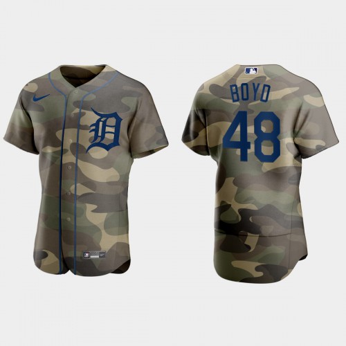 Detroit Detroit Tigers #48 Matthew Boyd Men's 2021 Armed Forces Day Authentic Jersey -Camo Men's