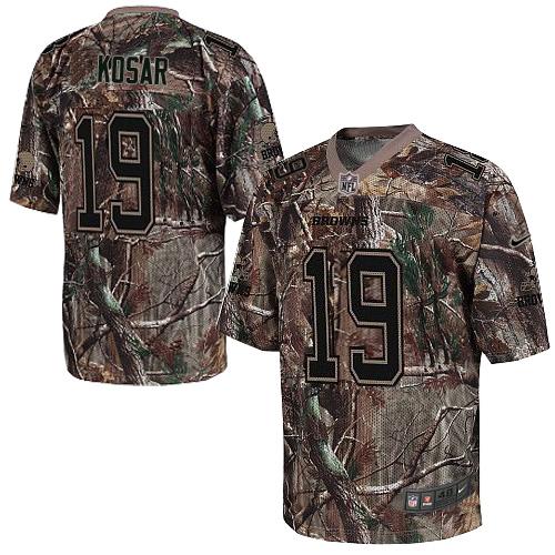 Browns #19 Bernie Kosar Camo Men's Stitched Realtree Elite Jersey