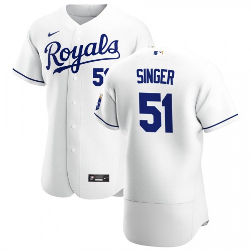 Kansas City Kansas City Royals #51 Brady Singer Men's White Home 2020 Authentic Player Jersey Men's