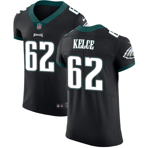 Eagles #62 Jason Kelce Black Alternate Men's Stitched Vapor Untouchable Elite Jersey