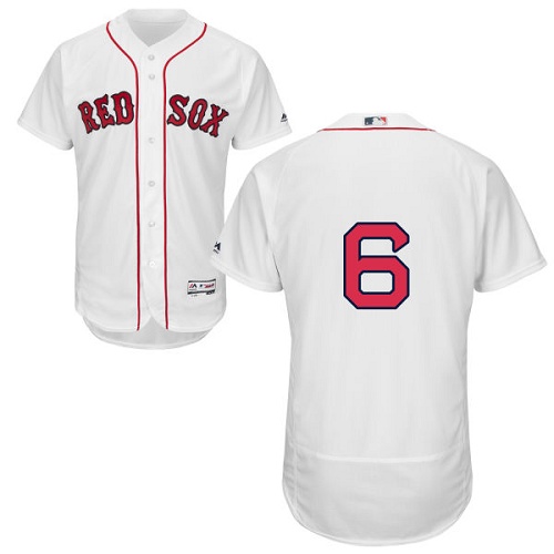 Boston Red Sox #6 Johnny Pesky White Flexbase Authentic Collection Stitched Jersey Men's