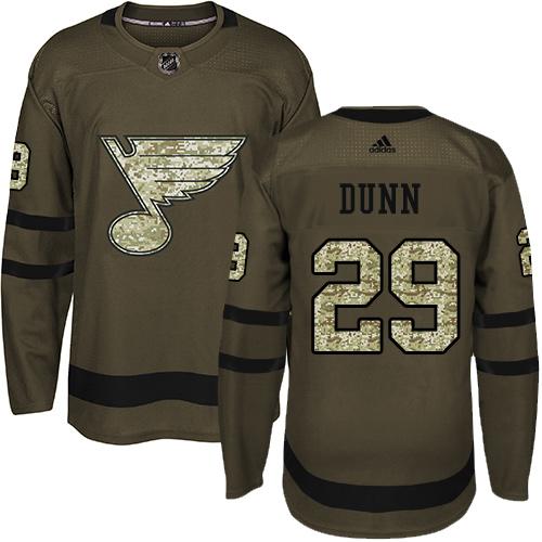 Adidas St. Louis Blues #29 Vince Dunn Green Salute to Service Stitched Jersey Men's