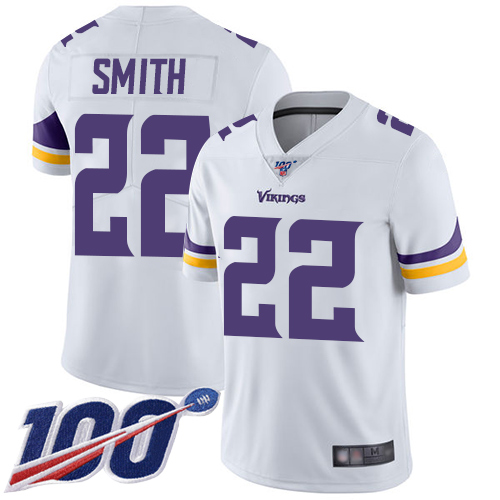 Vikings #22 Harrison Smith White Youth Stitched 100th Season Vapor Limited Jersey