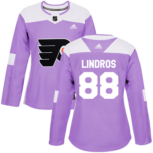 Adidas Philadelphia Flyers #88 Eric Lindros Purple Authentic Fights Cancer Women's Stitched Jersey Womens