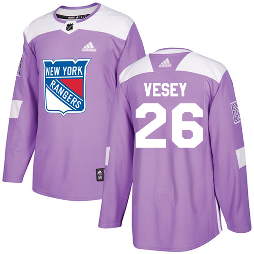 Adidas New York Rangers #26 Jimmy Vesey Purple Authentic Fights Cancer Stitched Youth Jersey Youth
