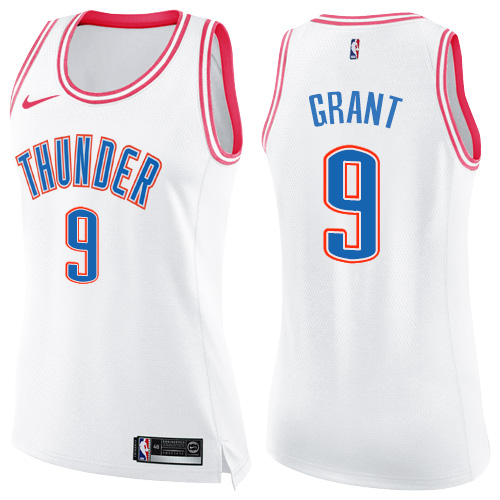 Oklahoma City Thunder #9 Jerami Grant White/Pink Womens Swingman Fashion Jersey Womens