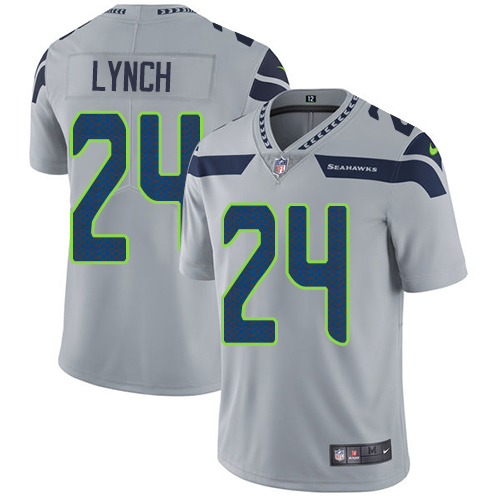 Seattle Seahawks #24 Marshawn Lynch Grey Alternate Youth Stitched Vapor Untouchable Limited Jersey Youth