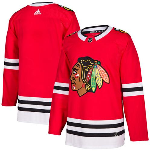 Adidas Blackhawks Blank Red Home Authentic Stitched Jersey