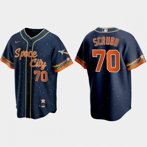 Houston Houston Astros #70 Andre Scrubb Navy Men's 2021 City Connect Replica Jersey Men's