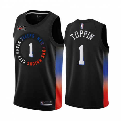 New York Knicks #1 Obi Toppin Black Youth Swingman 2020-21 City Edition Jersey Youth