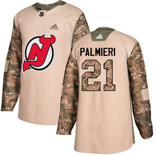Adidas New Jersey Devils #21 Kyle Palmieri Camo Authentic 2017 Veterans Day Stitched Jersey Men's