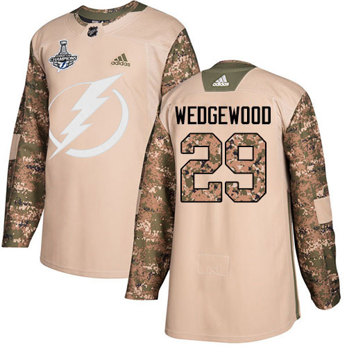 Adidas Tampa Bay Lightning #29 Scott Wedgewood Camo Authentic 2017 Veterans Day Youth 2020 Stanley Cup Champions Stitched Jersey Youth
