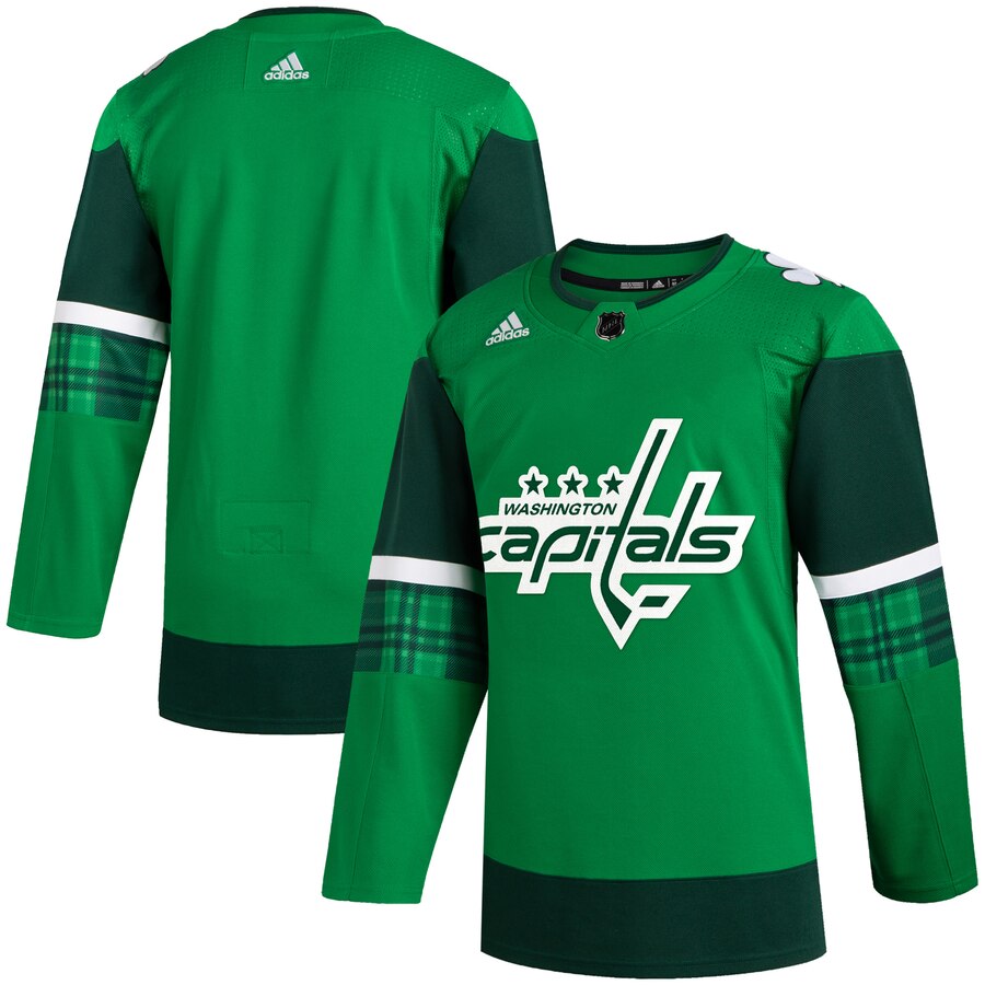 Washington Capitals Blank Men's Adidas 2020 St. Patrick's Day Stitched Jersey Green