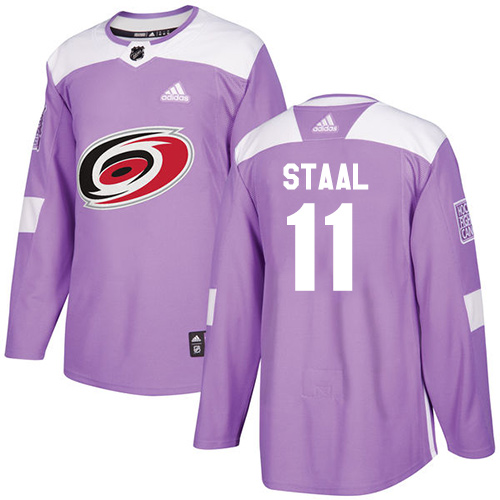Adidas Carolina Hurricanes #11 Jordan Staal Purple Authentic Fights Cancer Stitched Youth Jersey Youth