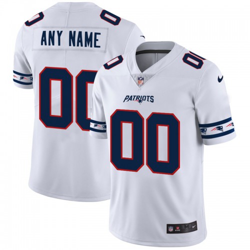 New England Patriots Custom White Team Logo Vapor Limited Jersey