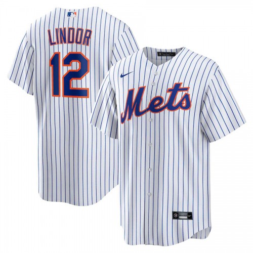 New York New York Mets #12 Francisco Lindor Men's White Home Replica Player Jersey Men's