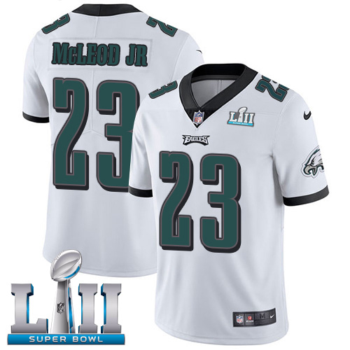 Philadelphia Eagles #23 Rodney McLeod Jr White Super Bowl LII Men's Stitched Vapor Untouchable Limited Jersey Men's