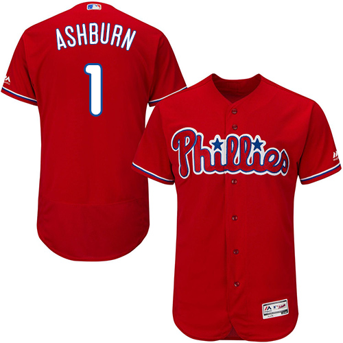 Philadelphia Phillies #1 Richie Ashburn Red Flexbase Authentic Collection Stitched Jersey Men's