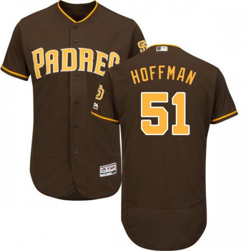 San Diego Padres #51 Trevor Hoffman Brown Flexbase Authentic Collection Stitched Jersey Men's