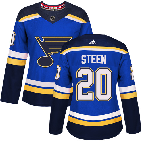 Adidas St. Louis Blues #20 Alexander Steen Blue Home Authentic Women's Stitched Jersey Womens