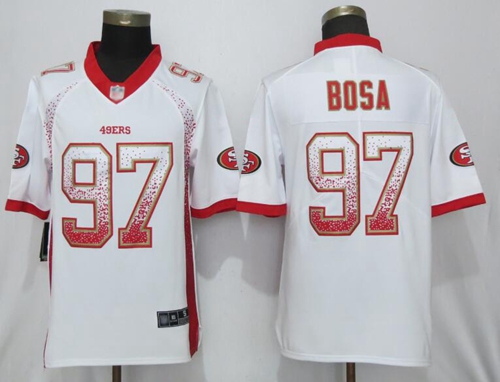 49ers #97 Nick Bosa White Men's Stitched Limited Rush Drift Fashion Jersey
