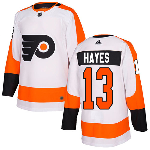 Adidas Philadelphia Flyers #13 Kevin Hayes White Road Authentic Stitched Jersey Men's