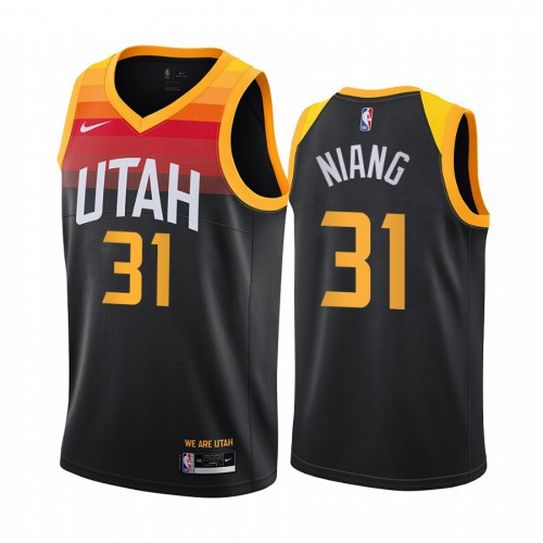 Utah Jazz #31 Georges Niang Black Womens Swingman 2020-21 City Edition Jersey Womens
