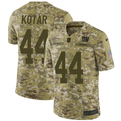 New York Giants #44 Doug Kotar Camo Men's Stitched Limited 2018 Salute To Service Jersey Men's