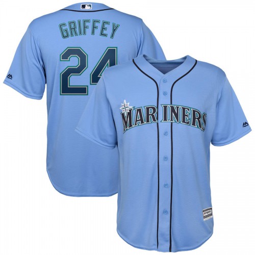Seattle Seattle Mariners #24 Ken Griffey Jr. Majestic Official Cool Base Player Jersey Blue Men's