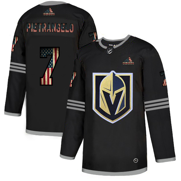 Vegas Golden Knights #7 Alex Pietrangelo Adidas Men's Black USA Flag Limited Jersey